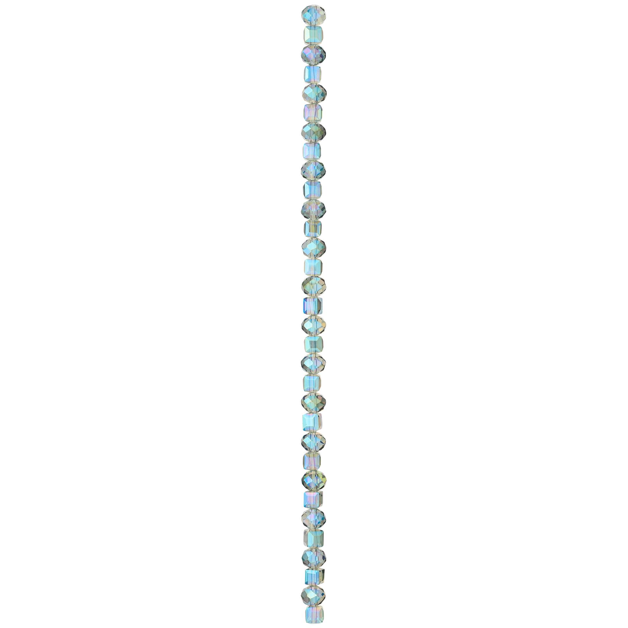 Green Mix Cube & Rondelle Glass Beads, 8mm by Bead Landing™